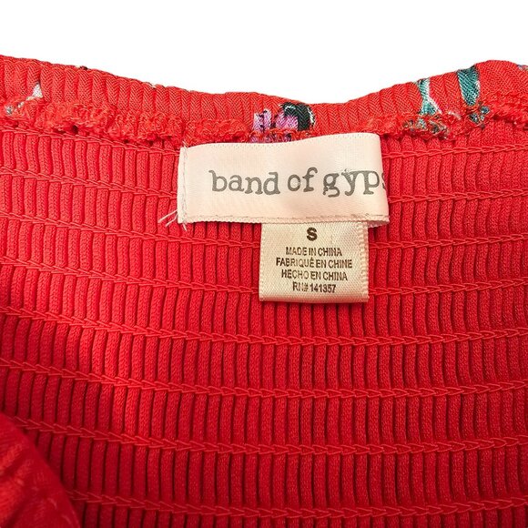 Band of Gypsies Strapless Red Floral Jumpsuit Size: S Excellent Used‎ Condition - Picture 7 of 8
